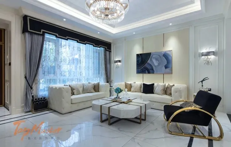 【鲁班装饰】海东俊园400㎡欧式轻奢风格,演绎高级质感。