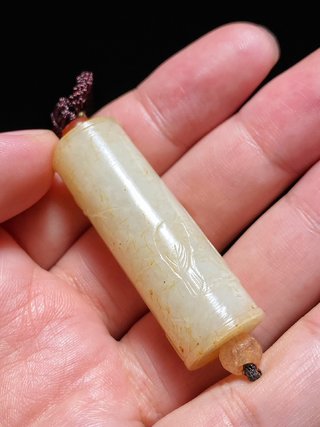 艺术品|清中期 和田玉籽料 白玉 喜鹊登梅 勒子 文珍款