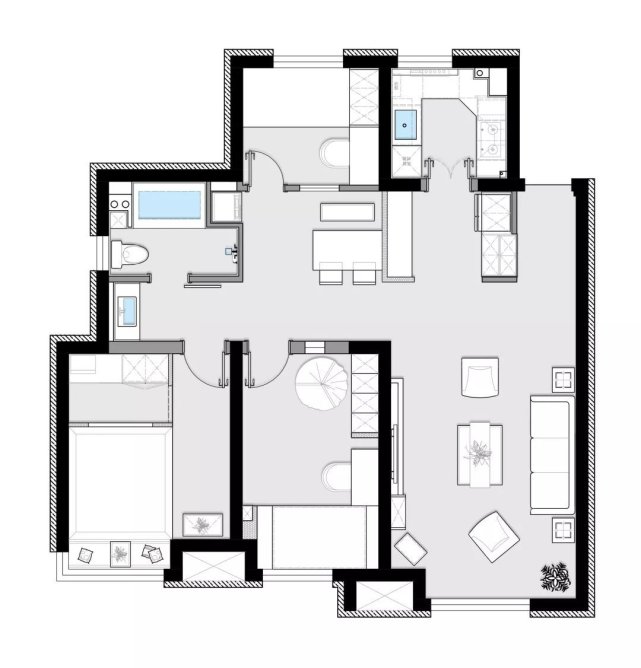 121㎡日式MUJI风3室2厅,好的设计就是处处有惊喜