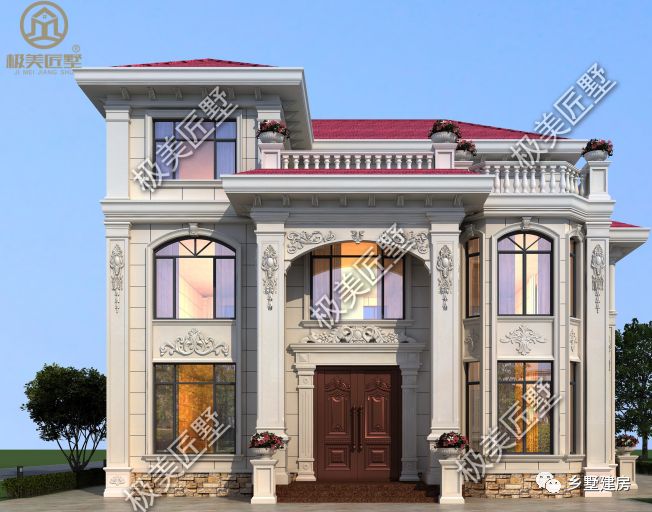 13.68X11.96米豪华大气的欧式别墅,华贵洋气,建出来村里人人夸