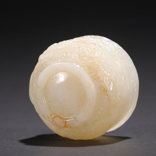 和田玉籽料|和田玉籽料祥云龙纹杯