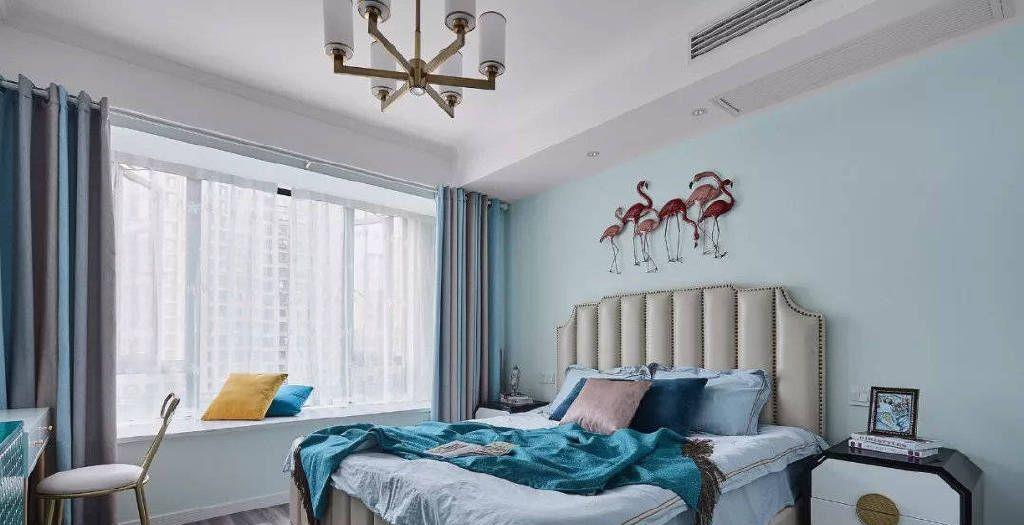 只花8万装修的94㎡简约风,大量孔雀绿配色成功逆袭成美式豪宅