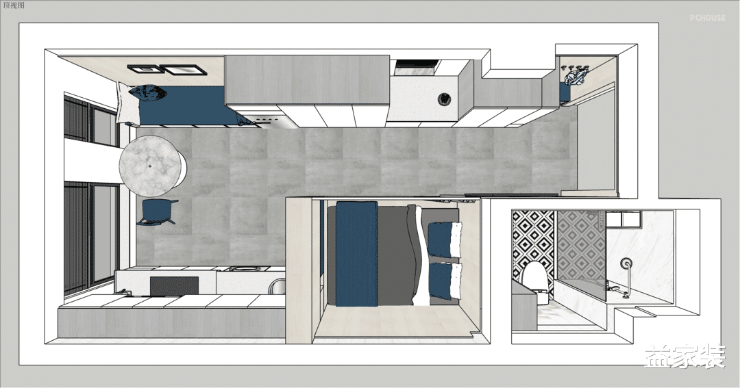 23平方米小户型,家里还有可以旋转的电视机,满足业主的期待