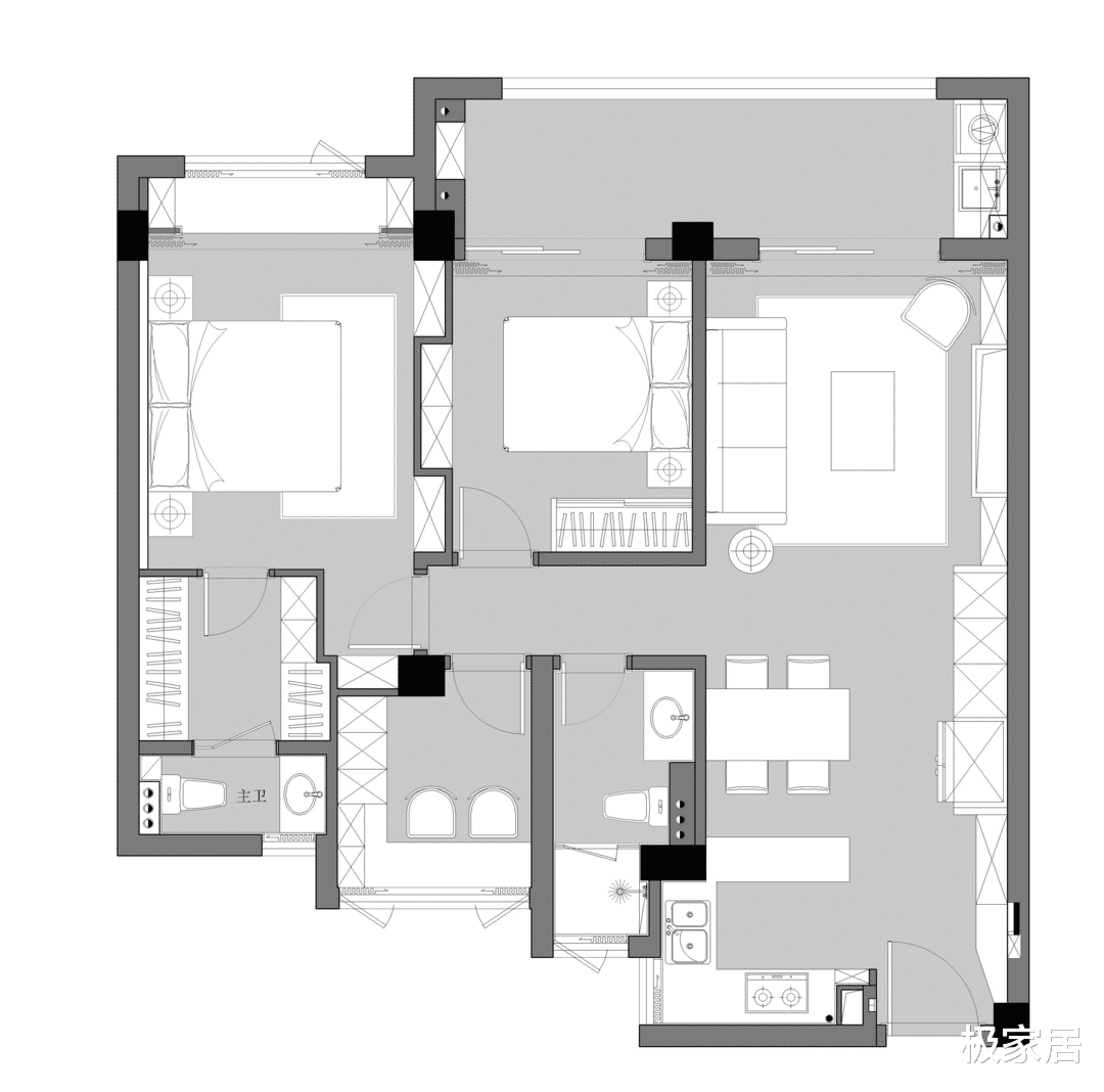 巧妙利用空间，轻美式风格也能很有魅力，家里的猫咪也喜欢