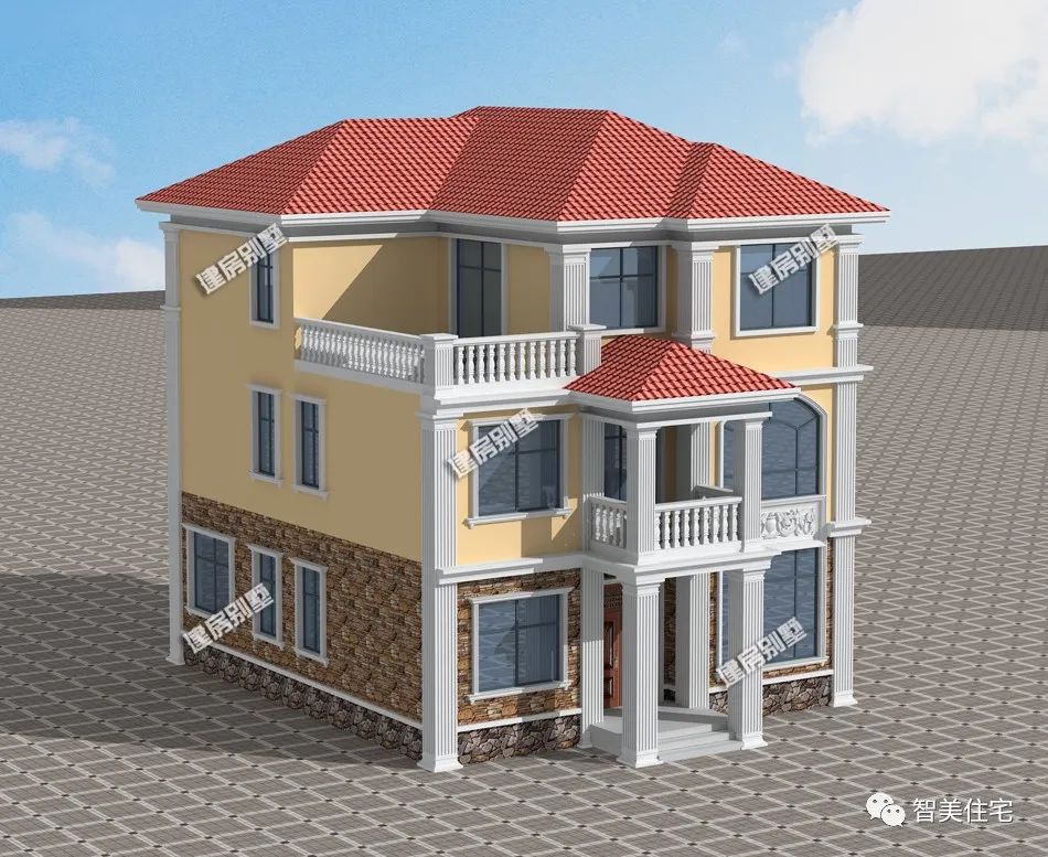 面宽10米多点，盖一栋南北通透的简欧别墅，这生活越过越有滋味