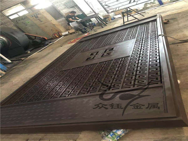 户外中式不锈钢景墙 园林景观中式不锈钢景墙