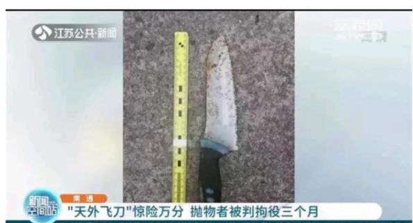 江苏南通,一精神病人从四楼向下扔刀被判刑,网友:精神病人没伤着人也要罚?