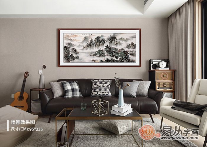 客厅墙上挂画,这样悬挂,打造出别具的视觉美感