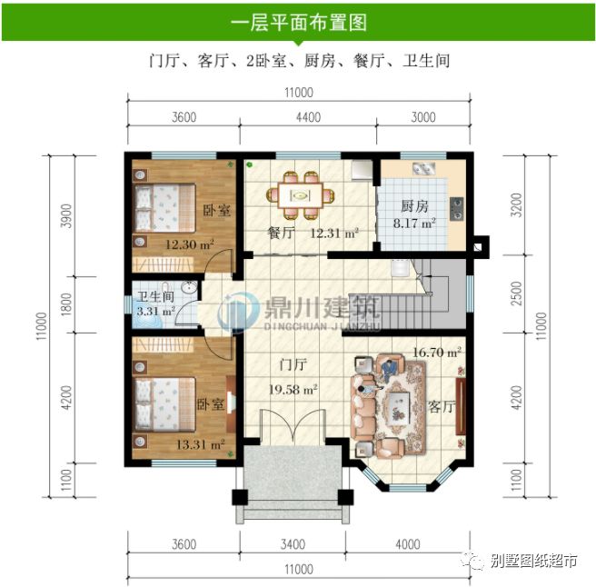 伍家岗|占地120平米,二层农村别墅,经典户型,漂亮外观,造价也亲民
