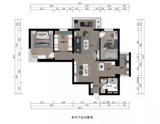 113㎡北欧风2室1厅，儿童房清新、可爱，很适合二胎家庭