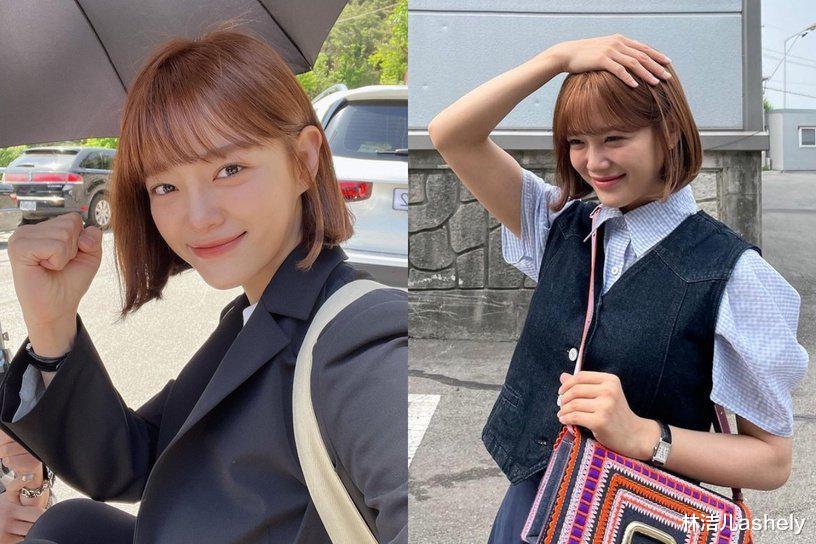 短发 2022韩女星短发模板！朴恩斌、金世正同款减龄，这款中短发更显脸小