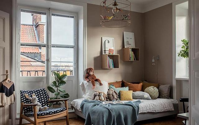 87平怀旧公寓,橄榄绿与赤陶色墙面,复古六角砖,感受慵懒的气息