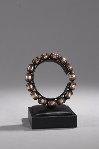 沉香|回流-沉香包金片手串