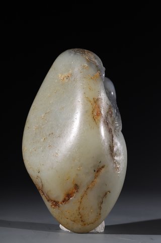 和田玉籽料|和田玉籽料 花鸟纹 摆件