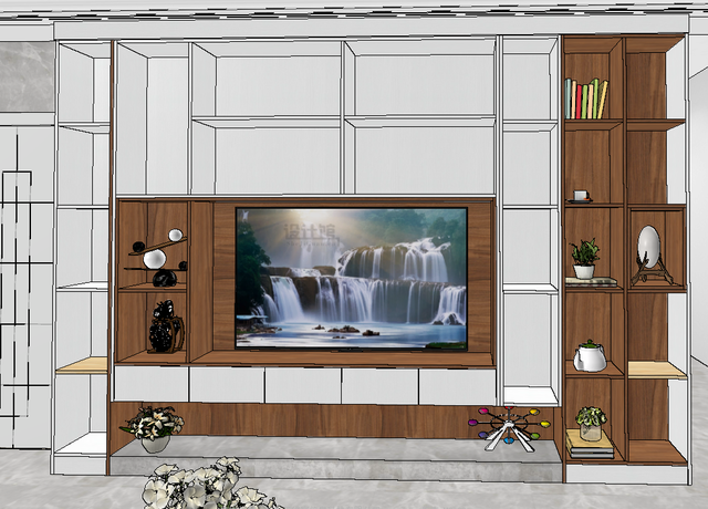 想要客厅更能装?看看收纳电视墙,装修设计参考来了