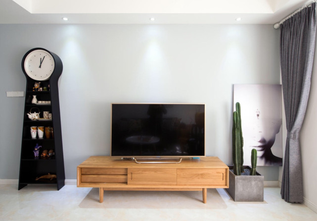 101平简约风二居室,收藏品摆设柜,造型别具一格