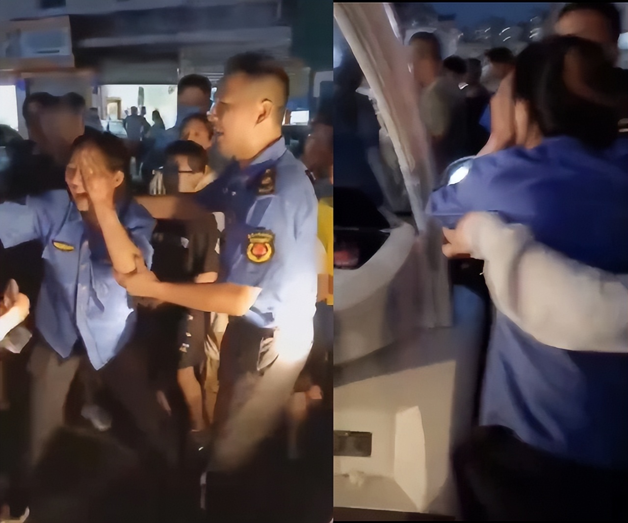 南通一身穿制服的女子在街头被打,蒙着脸哭了!警方:仍在核实中