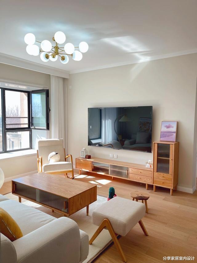 学她家89平原木风小三房,全屋花14W,不做吊顶不做电视墙很喜欢