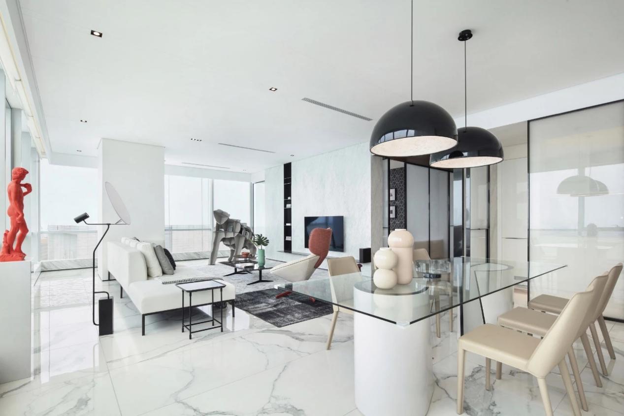 186㎡都市简约风,超大横厅的观光“楼景房”