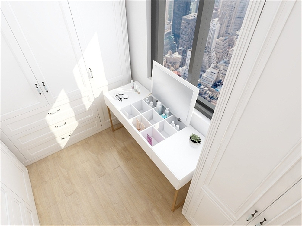 159平新古典风四居室,书房改为衣帽间,让女主人有了独立衣帽间