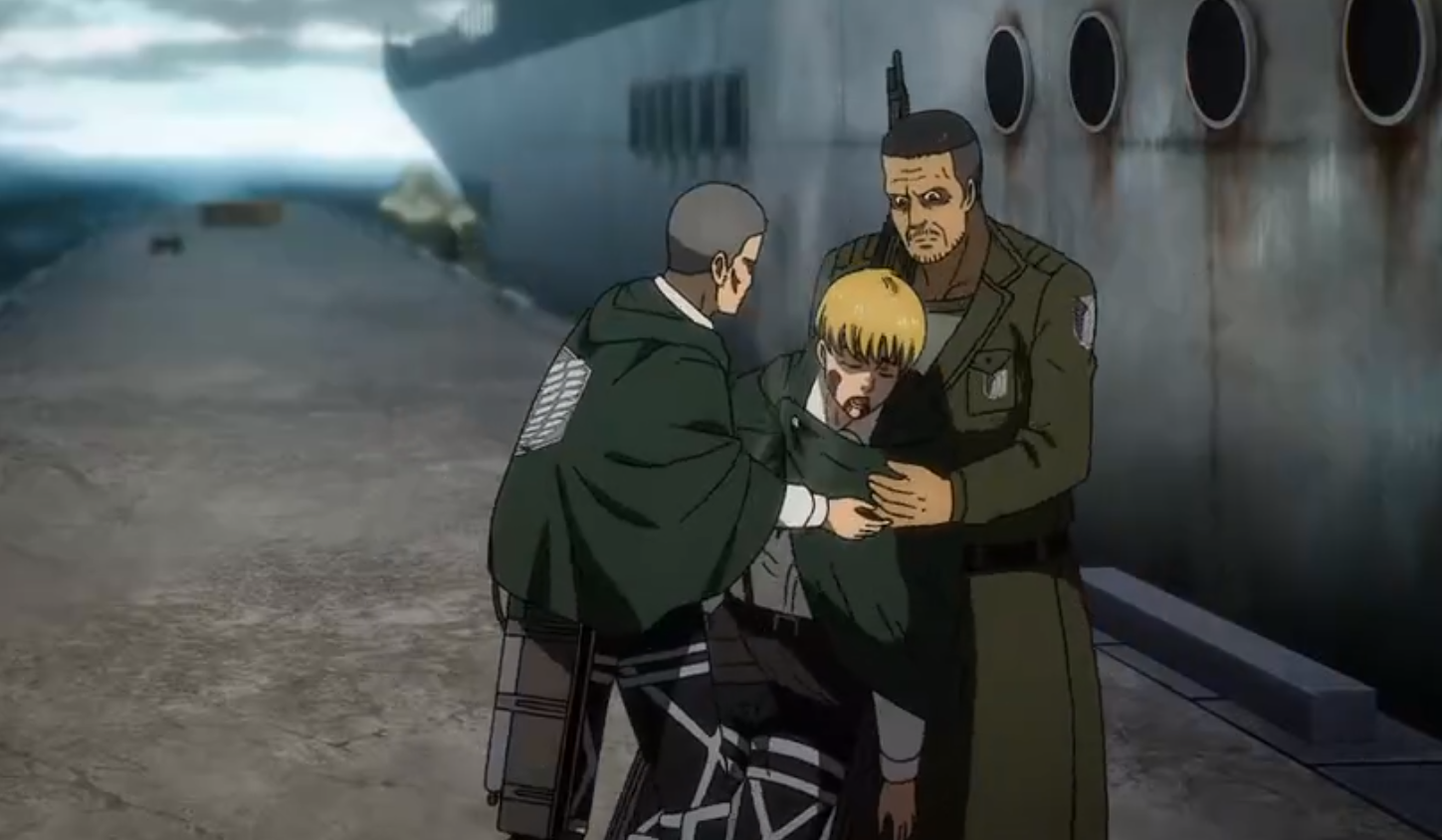 模型|进击的巨人:两巨人不敌雷枪,三笠杀疯了,弗洛克被贾碧击入海底