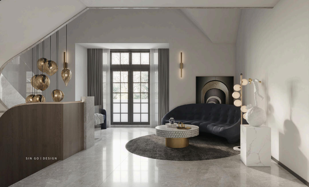 558平米新中式风别墅装修案例 动线“公”“私”分明!