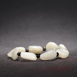 玉雕|旧藏-和田玉雕罗汉原石手串