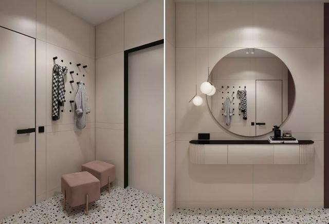 60平米现代设计女王范二居室,粉色调装修气质高贵