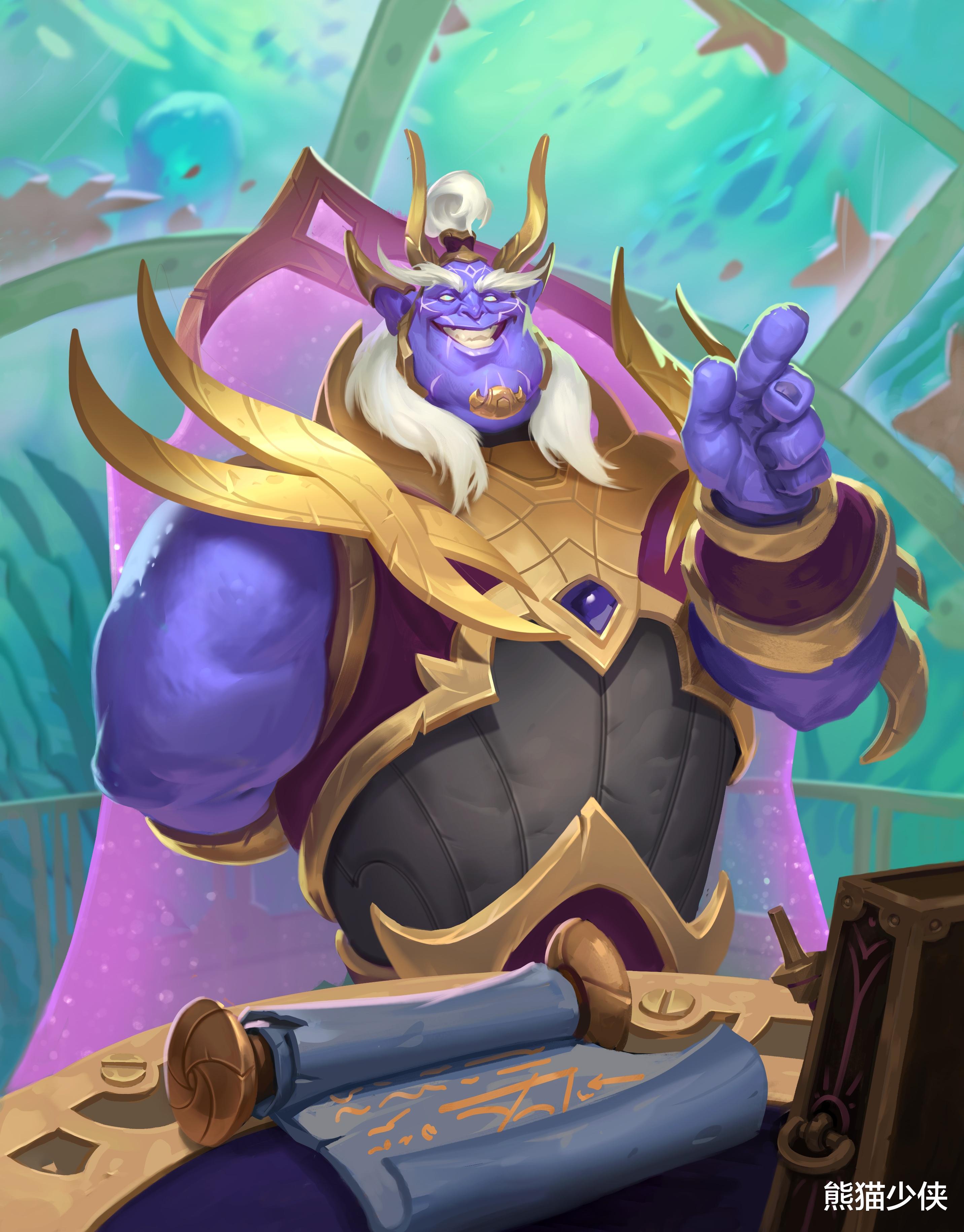 acgn漫评|炉石传说:沉没之城巨型随从原画,感受这深海巨兽的威严吧!