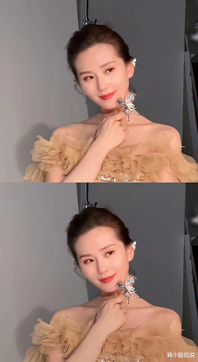 刘诗诗|刘诗诗不愧是85后的气质女王，穿鎏金裙冷艳高贵，一字肩像P过图