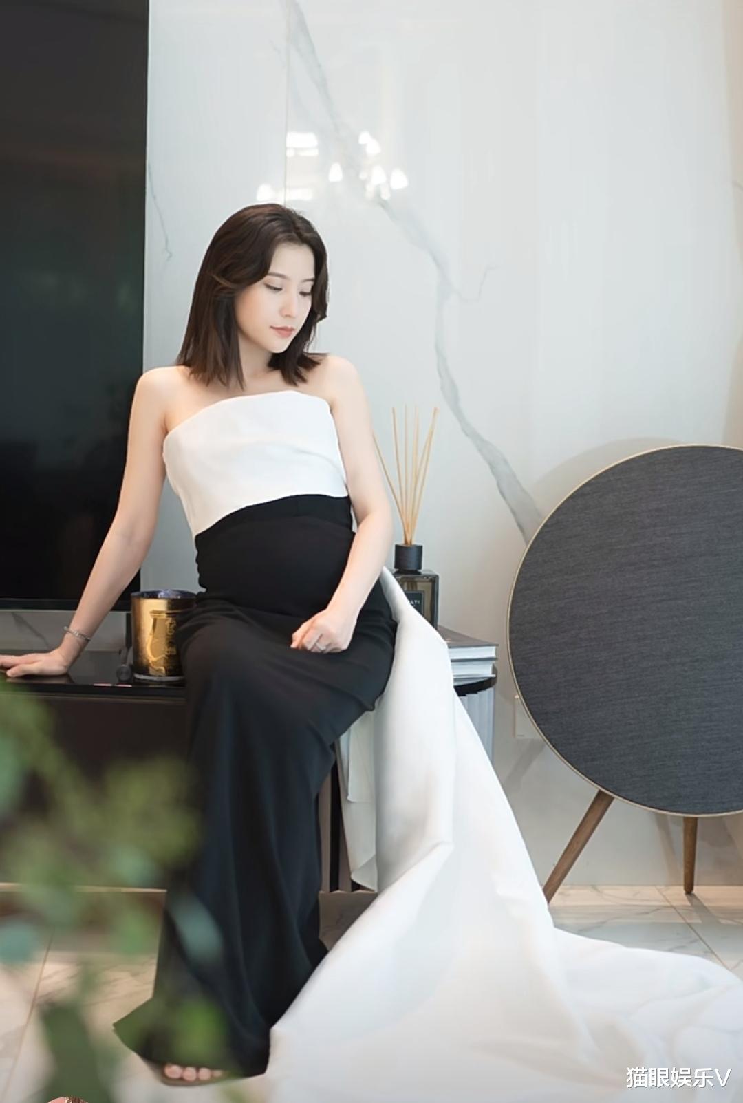 二胎 女星鲍天琦二胎孕照好美！穿黑白长裙优雅大气，皮肤白皙到发光