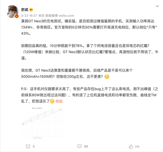 笔记本|真我GT Neo3 150W快充存在虚标？知名博主实测揭露真相