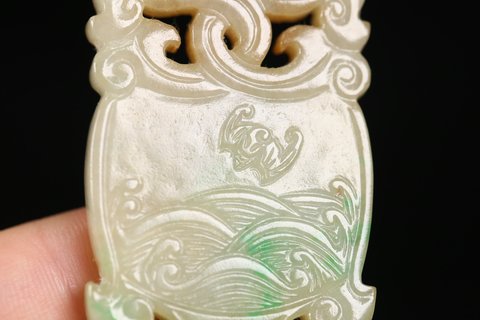 翡翠|晚清 翡翠“福如东海”牌