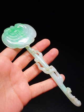 翡翠|清朝 翡翠 灵芝如意