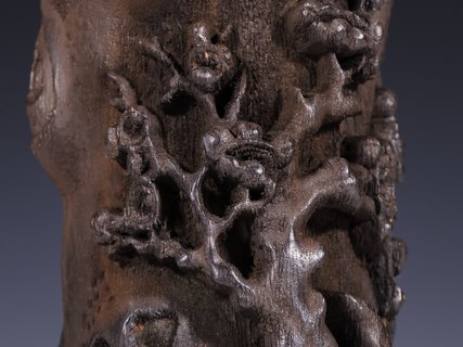 沉香|旧藏【老沉香 梅开二度 笔筒】