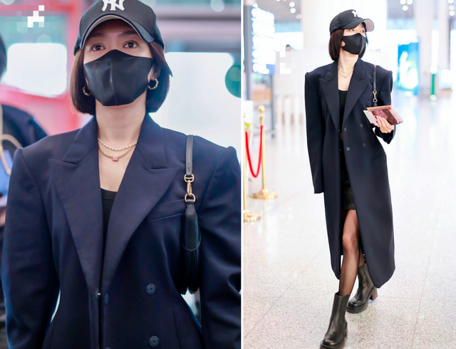 秦岚|女神秦岚机场大秀细腰，穿黑丝袜长腿太性感