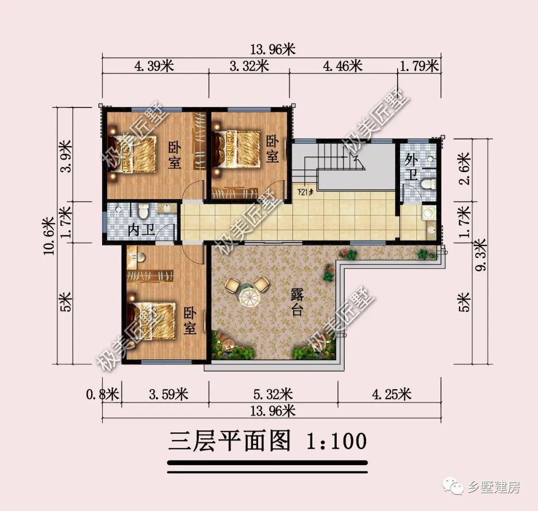 想建房但宅基地小?三层简约现代风,占地13.16X8米布局极佳