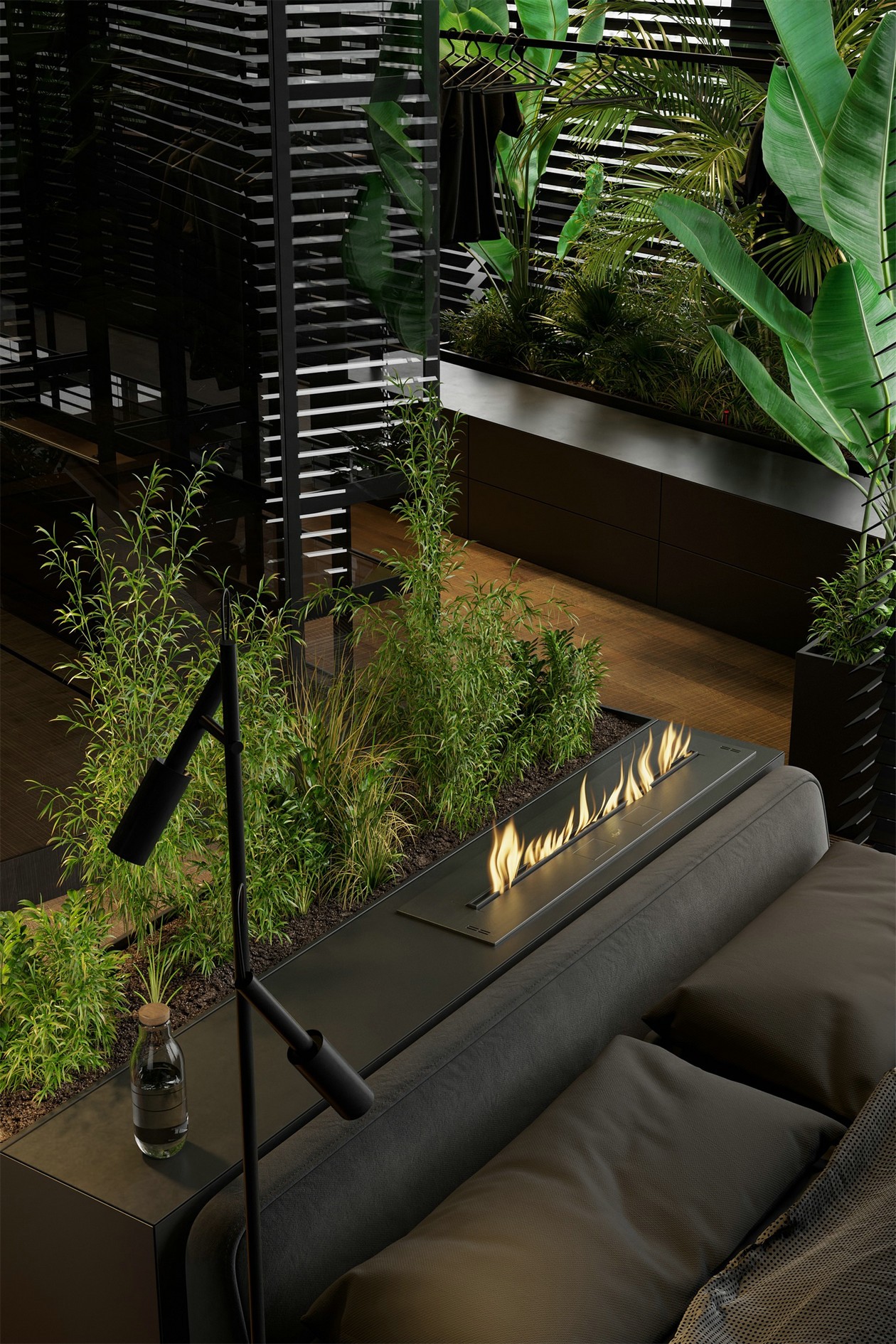 HOUSE 设计 | 黑色+绿植+通透主义+彩光源