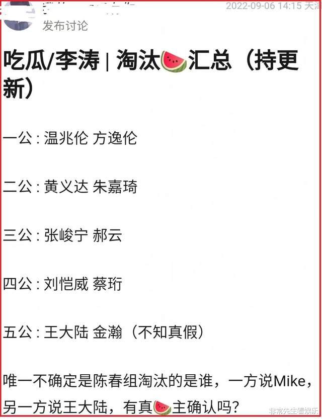 吴克群|《披哥2》五公淘汰2人，成团夜22进16，11人提前锁定成团位