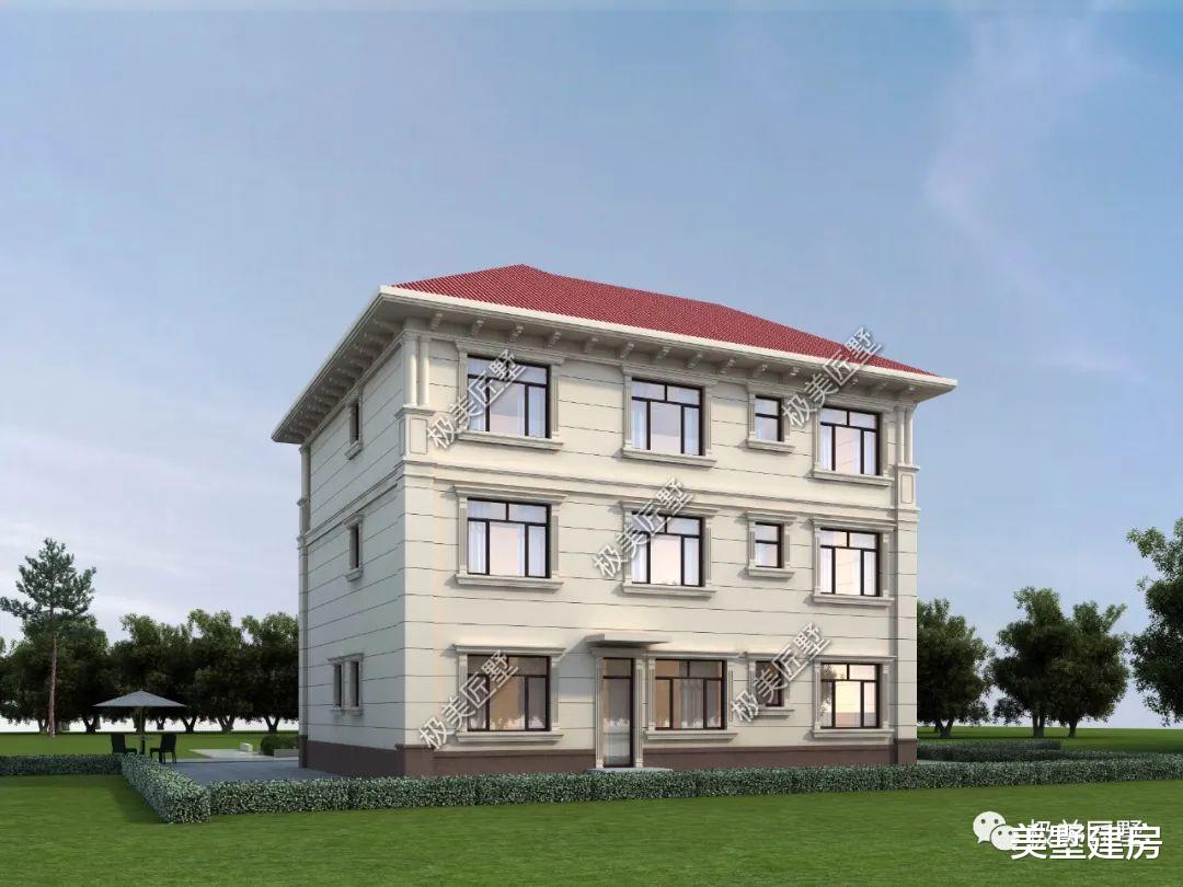 别墅|14.3米×12.3米，经典红屋顶简欧别墅，爸妈都夸你建的好！
