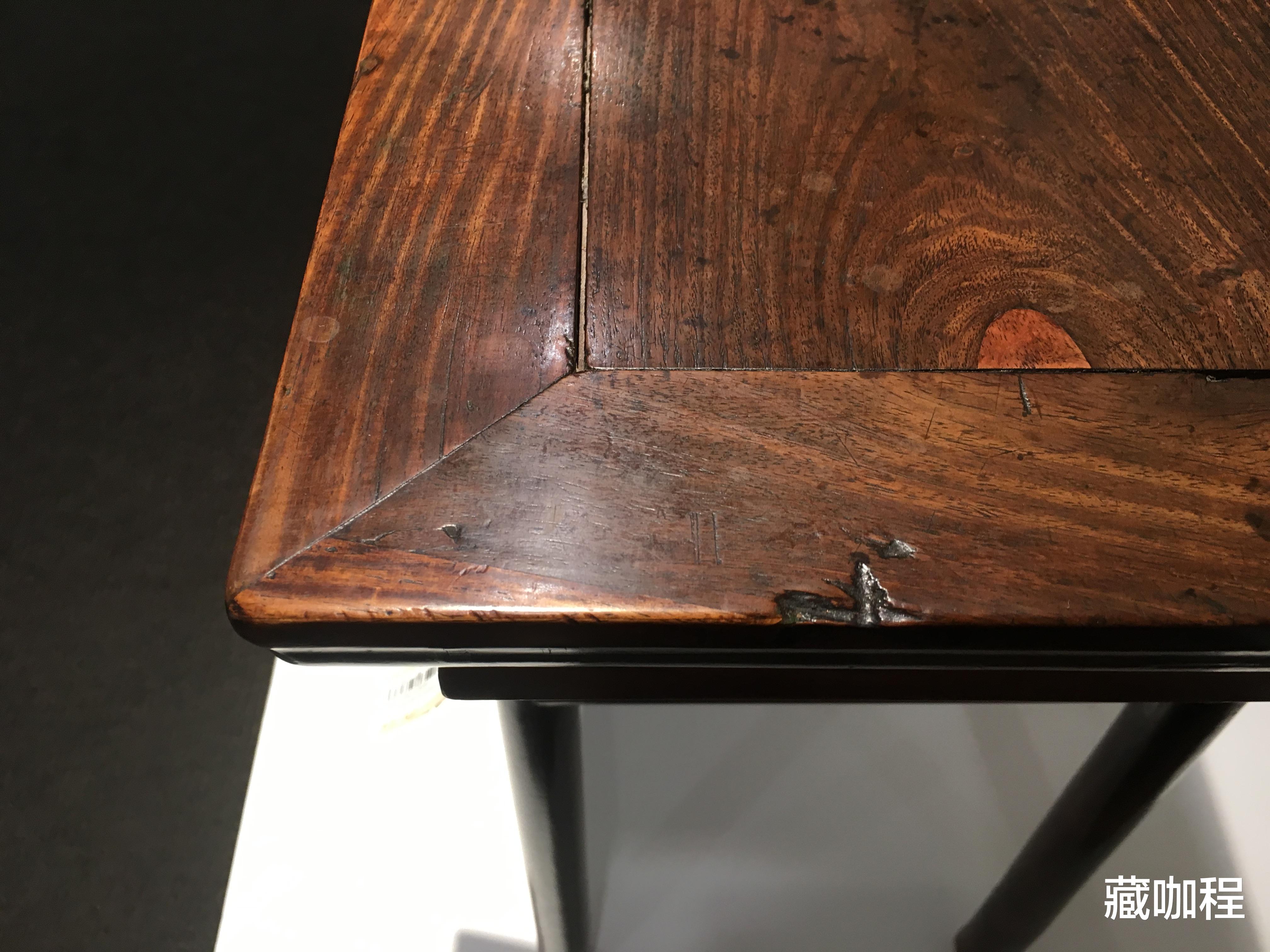 流拍|材质无误、有修补，黄花梨带屉平头案结果流拍