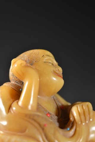 |旧藏 芙蓉石掏耳罗汉造像