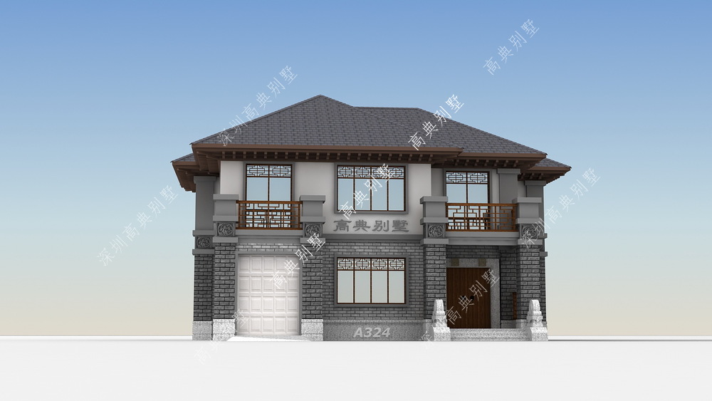 带车库的中式别墅,创新两层住宅新风格,雅韵的氛围很是独特