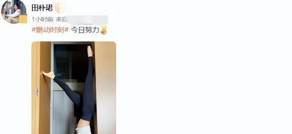 田朴珺|王石妻子田朴珺晒近照,居家努力锻炼,一双长腿引人关注
