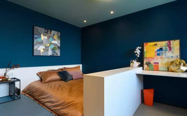 全屋用色块拼接，老公禁止刷白墙！装满只有45㎡小屋，太惊艳了