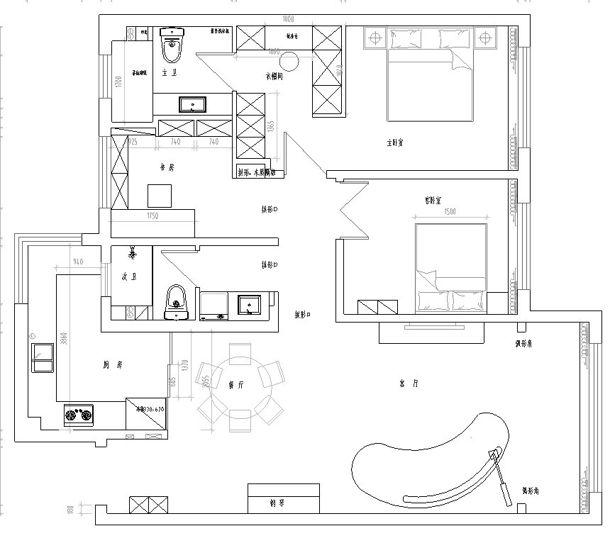 哈尔滨鸣雀装饰 招商贝肯山~120㎡法式风格,赋予家居空间以精致!