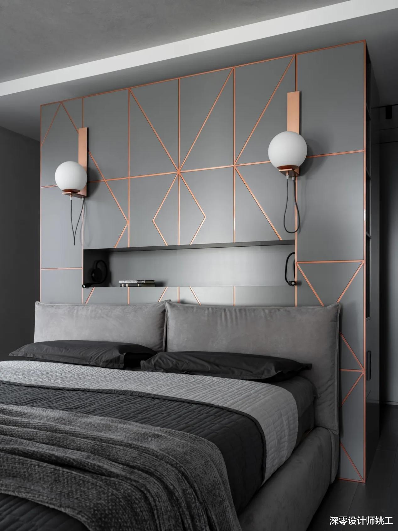 130㎡极简风两居室,灰色贯穿全屋,黑色作点缀,现代又不失档次感