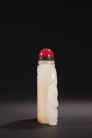 降龙罗汉|清-和田玉籽料“降龙罗汉”鼻烟壶