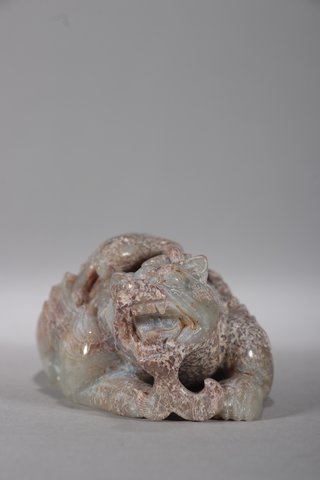 |汉-高古双兽雕件