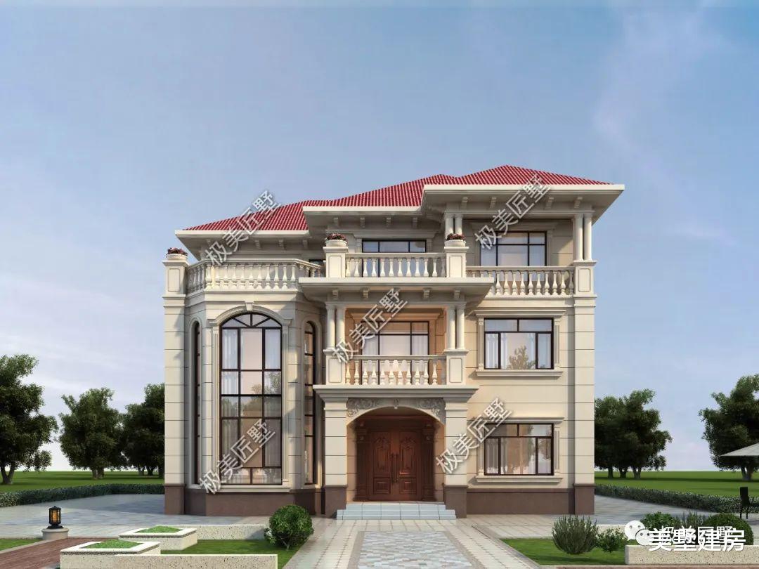 别墅|14.3米×12.3米，经典红屋顶简欧别墅，爸妈都夸你建的好！